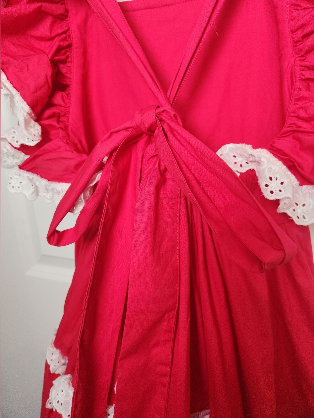 Dollcake New With Tags Raspberry Red Dress With Lace Ruffle Size 8 - Picture 5 of 11